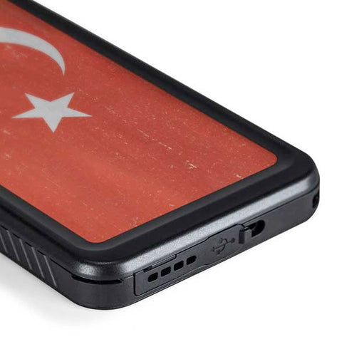 Turkish Flag Distressed Galaxy S24 Plus Waterproof Case
